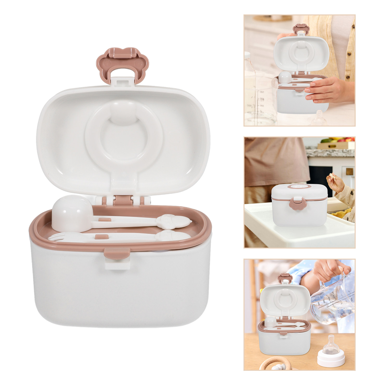 Formula Dispenser Portable - Formula Travel Container with Integrated Spoon