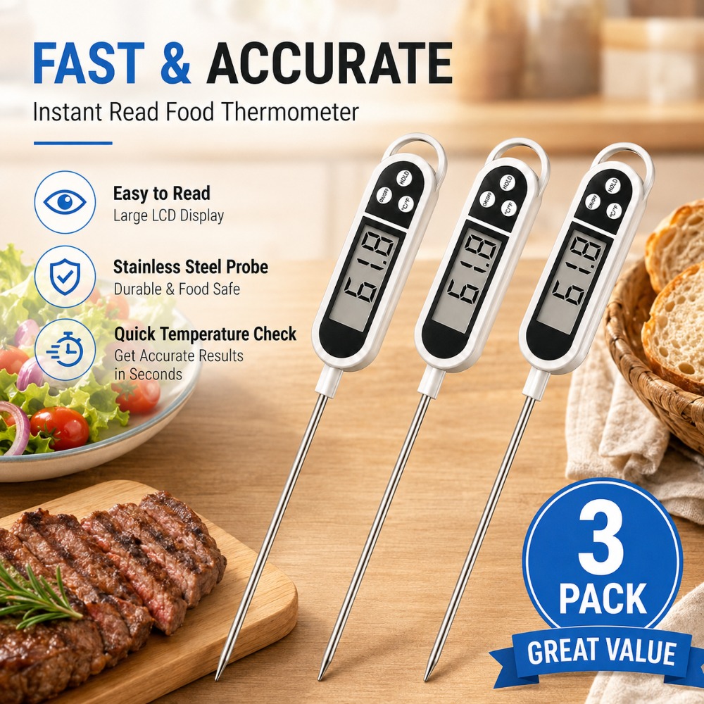 Digital Probe Thermometer Wide - Baby Food Oil ulasan dan harga