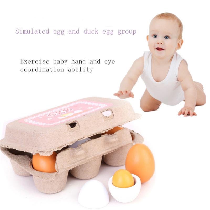 6Pcs Kitchen Wooden Artificial - Baby Food Egg ulasan dan harga