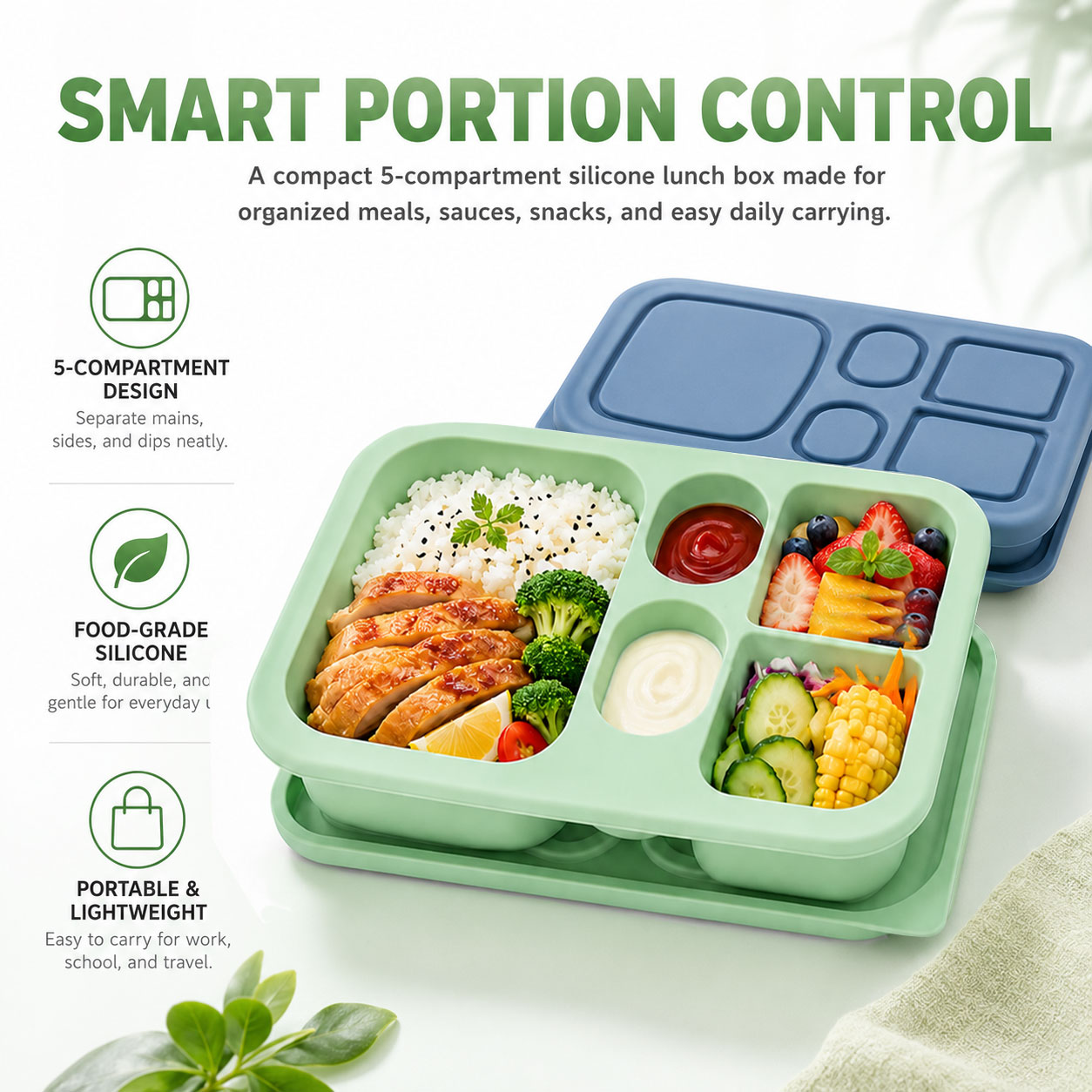Portable Silicone Bento Lunch  - Baby Food Plan ulasan dan harga