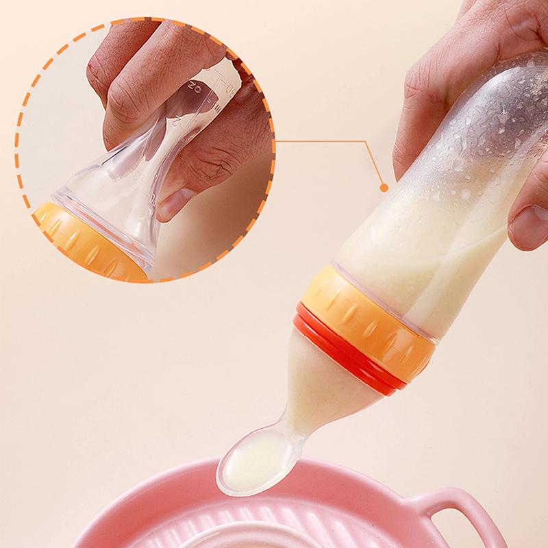 Squeezing Feeding Bottle Silic - Baby Food Utensils ulasan dan harga
