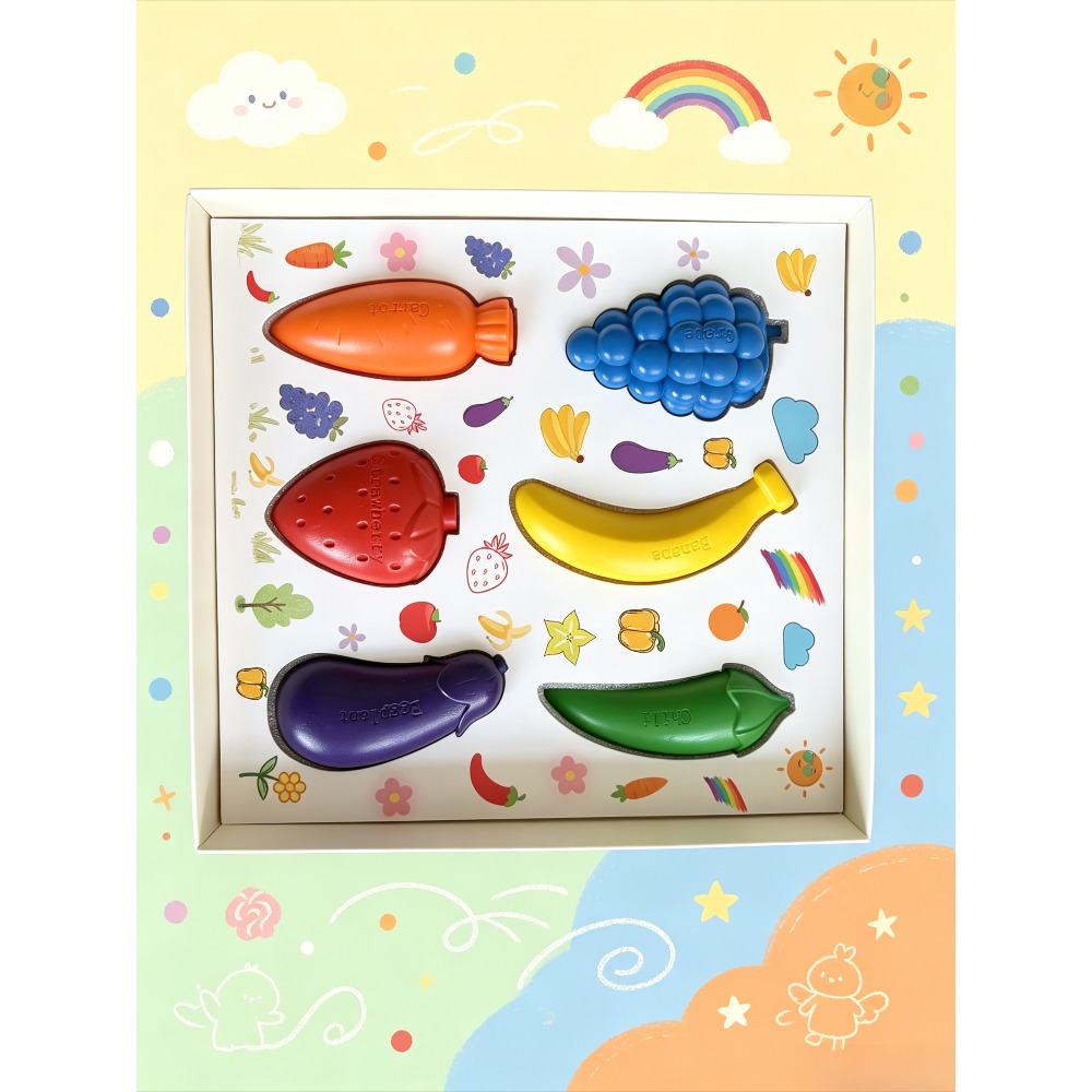 Kids Fruit Crayon Set 6/12 Col - Baby Food Oil ulasan dan harga